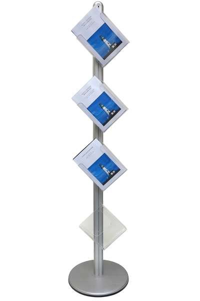 Multistander brochureholder, enkeltsidet - 4xA4 - 21x29.7 cm