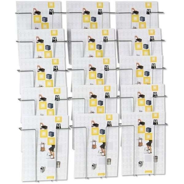 Brochureholder i tråd til væg - 15xA4 - 21x29.7 cm