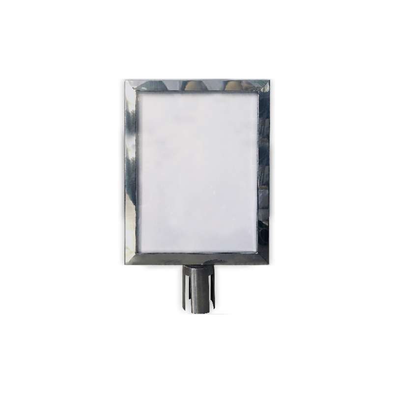 Sign holder for Crowd Barrier Belt system, Stainless Steel, A3