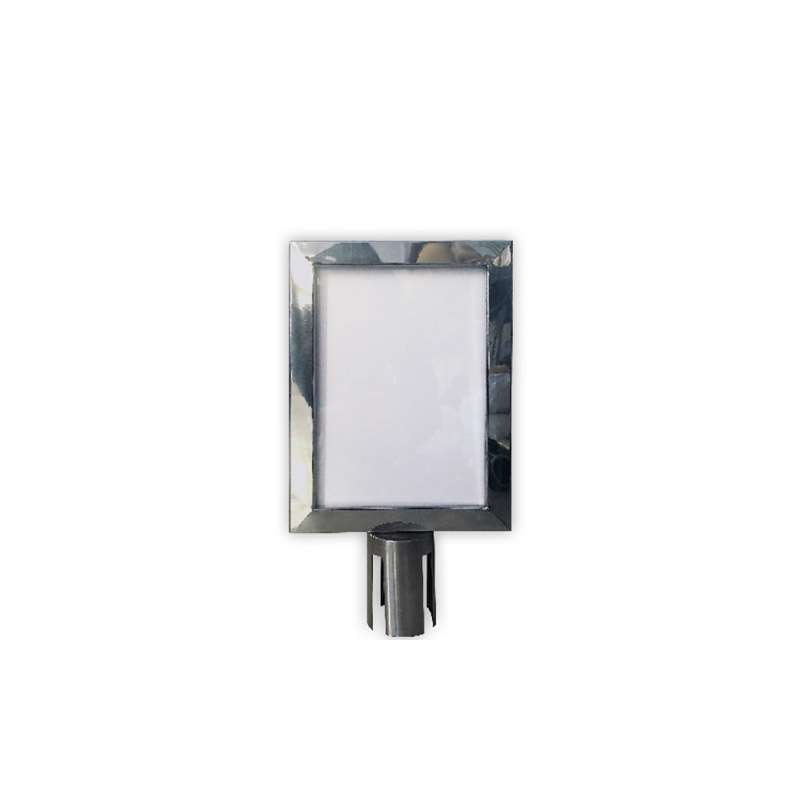 Sign holder for Crowd Barrier Belt system, Stainless Steel, A4