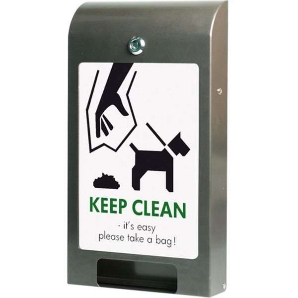 Hundepose dispenser med A4 infodisplay - grå