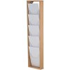 Wooden Brochureholder Wall. Natural wood. 5xA4 #1