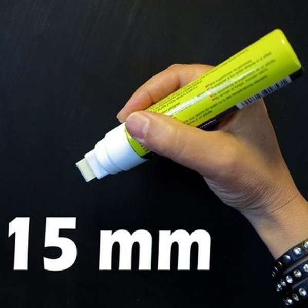 Whiteboardmarker, hvid, 15 mm