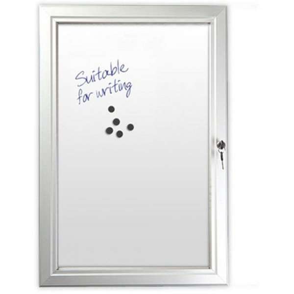 INFOBOX magnetic m/lås 6xA4 whiteboard