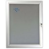 Udhængsskab/infoboks med lås og filt-bagplade, sølv - 9xA4 #1