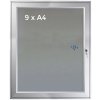 Udhængsskab/infoboks med lås og filt-bagplade, sølv - 9xA4 #6