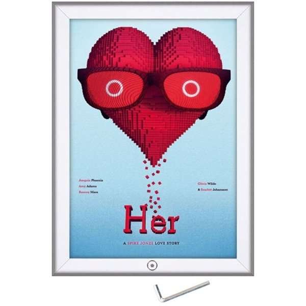 Låsbar Klikramme med 32mm aluminium profil, sølv - 70x100 cm