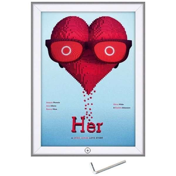 Låsbar Klikramme med 32mm aluminium profil, sølv - A1