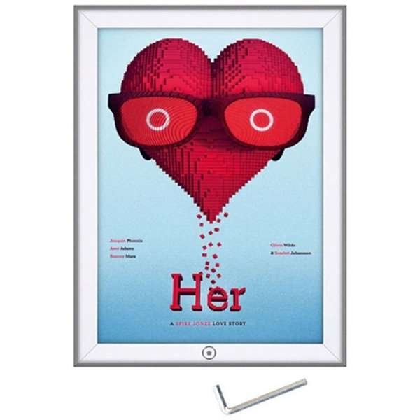 Låsbar Klikramme med 32mm aluminium profil, sølv - 50x70 cm