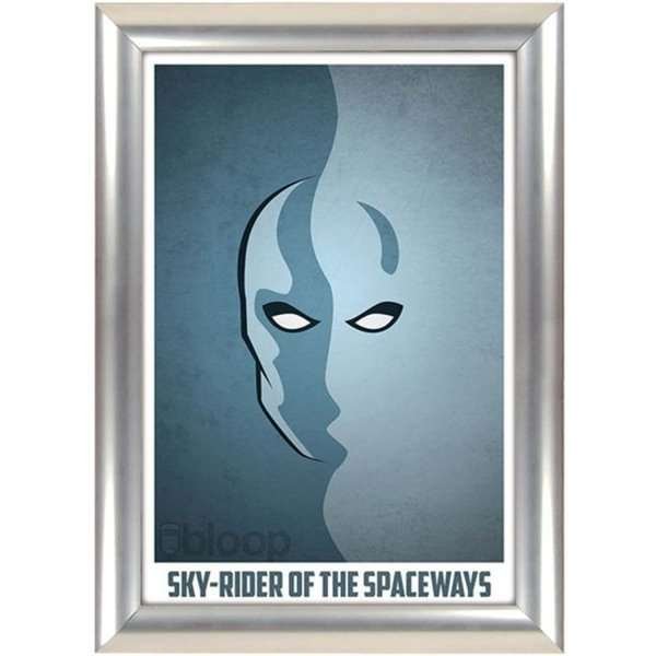 Klikramme med 25mm aluminium profil, stållook - 70x100 cm