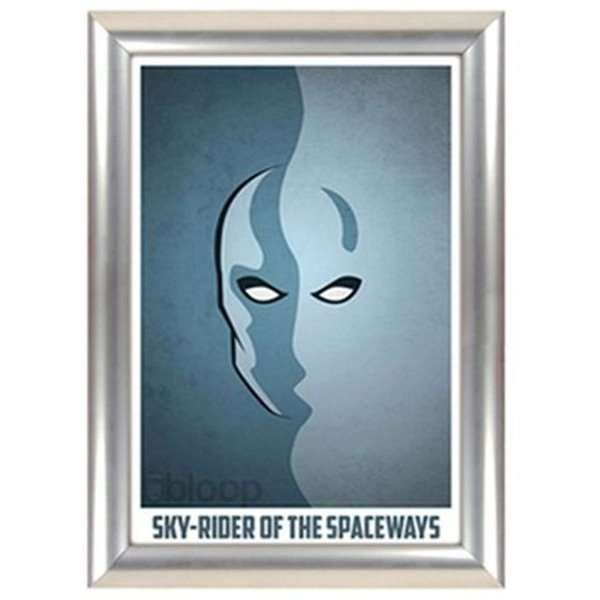 Klikramme med 25mm aluminium profil, stållook - A4