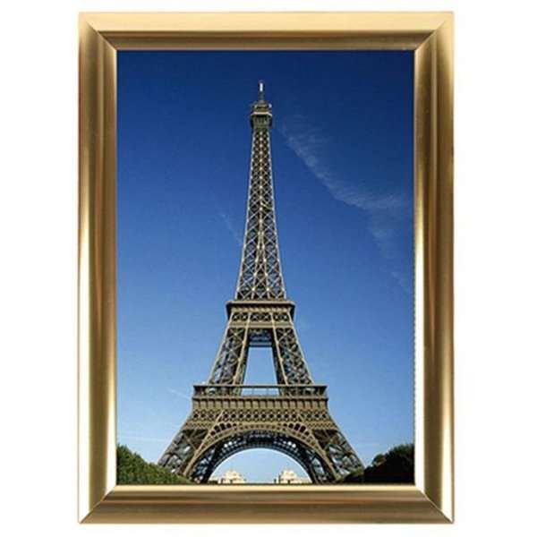 Klikramme med 25mm aluminium profil, guldpoleret - A2