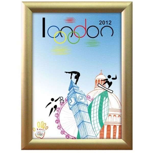 Klikramme med 25mm aluminium profil, guld - A1