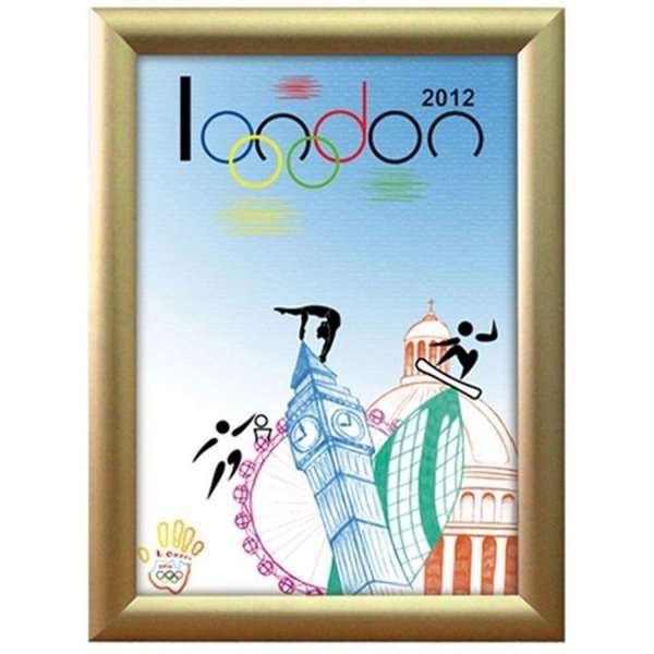 Klikramme med 25mm aluminium profil, guld - 50x70 cm