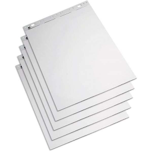 Flipover / Flipchart blokke 59x80cm hvid, blokke  50 ark. (Pakke  5 blokke)