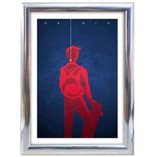 Klikramme med 25mm aluminium profil, krom - A4