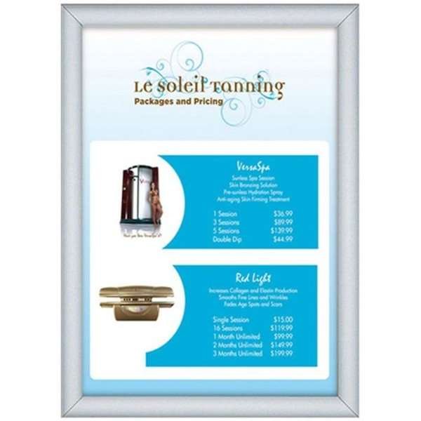 Klikramme med 30mm aluminium profil, sølv - 50x70 cm