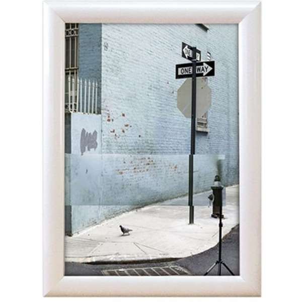 Klikramme med 25mm aluminium profil, hvid - 50x70 cm