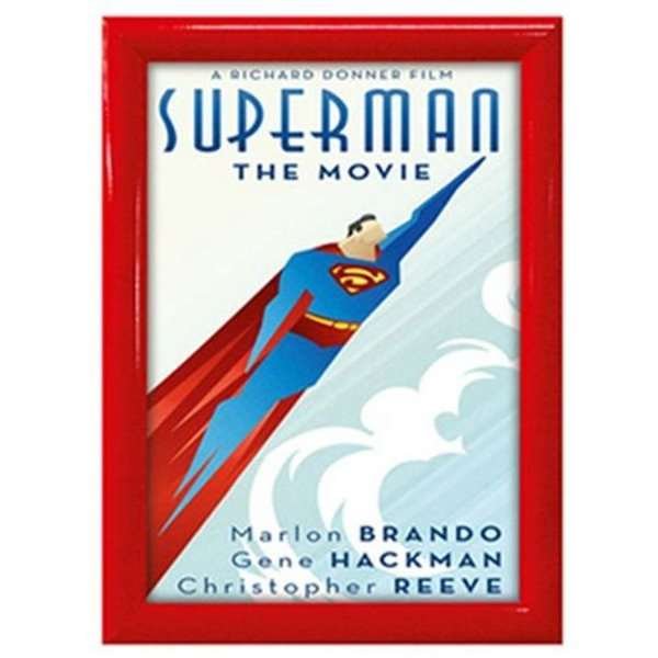 Klikramme med 25mm aluminium profil, rød - A4