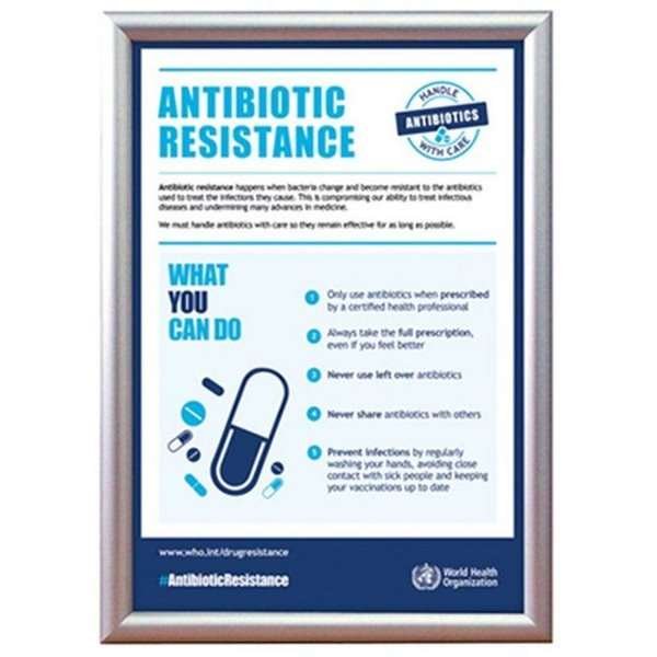 Klikramme med 15mm aluminium profil, sølv - A2