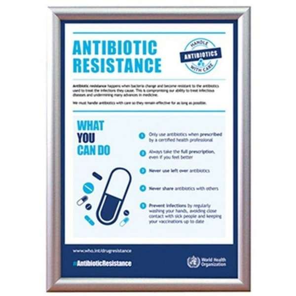 Klikramme med 15mm aluminium profil, sølv - A3