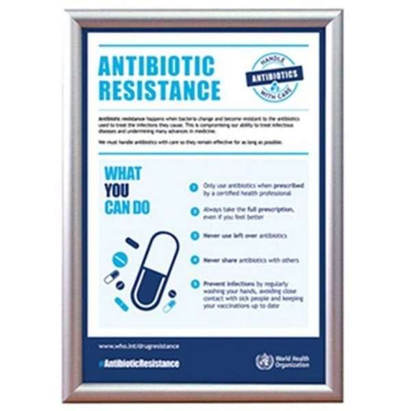 Klikramme med 15mm aluminium profil, sølv - A4