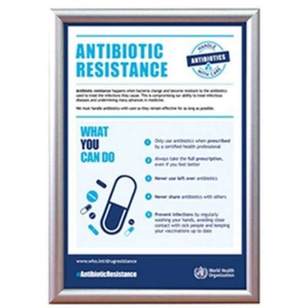 Klikramme med 15mm aluminium profil, sølv - A5