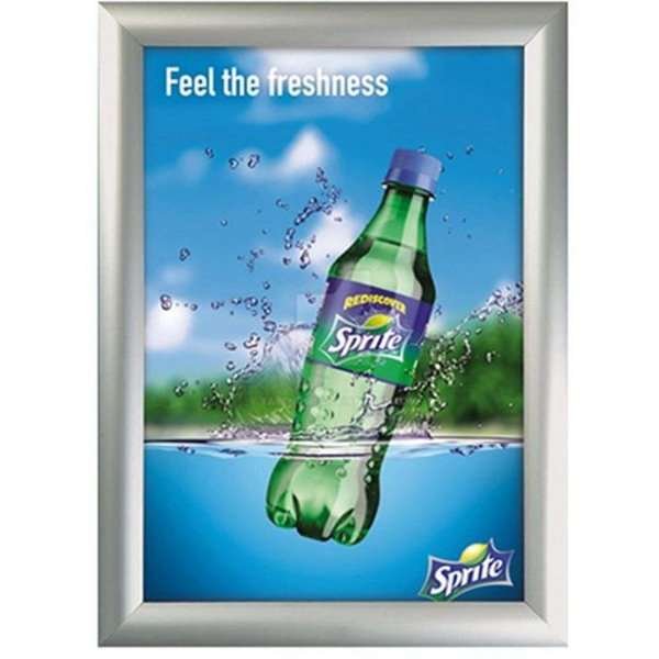 Klikramme med 45mm aluminium profil, sølv - A0