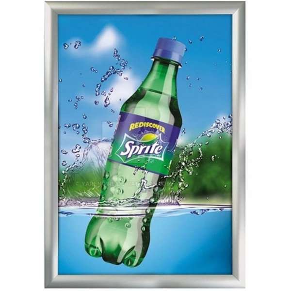 Klikramme med 45mm aluminium profil, sølv - 100x140 cm