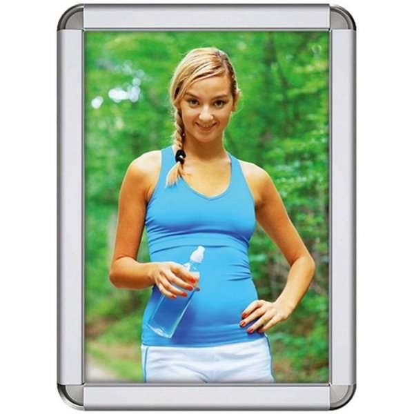 Klikramme med 32mm aluminium Rondo profil, sølv - 70x100 cm