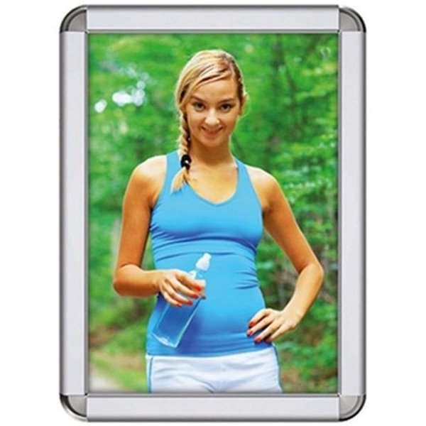 Klikramme med 32mm aluminium Rondo profil, sølv - A2