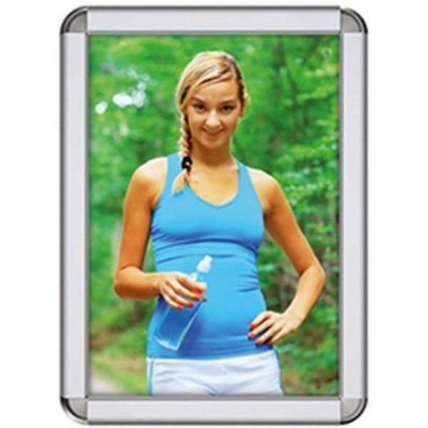 Klikramme med 32mm aluminium Rondo profil, s&oslash;lv - A4