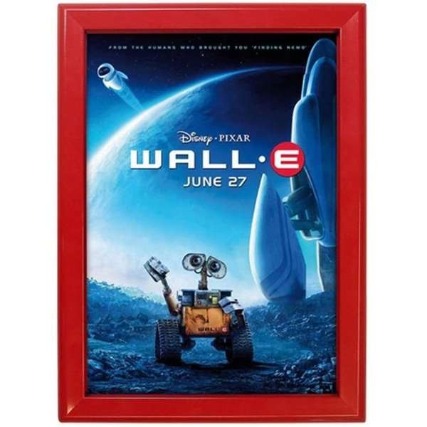 Klikramme med 32mm aluminium fladprofil, rød - 70x100 cm