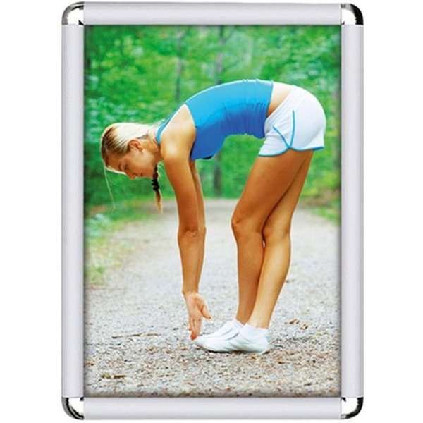 Klikramme med 25mm aluminium Rondo profil, sølv - 50x70 cm