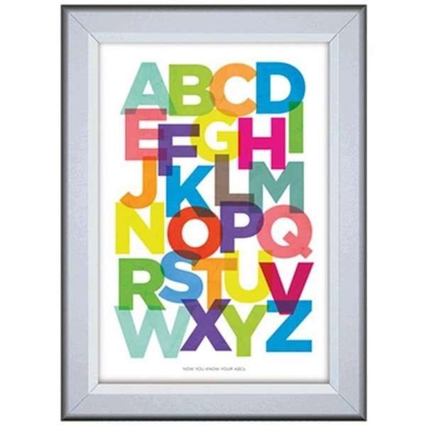 Klikramme med 42mm aluminium Security Frame profil, sølv - A1