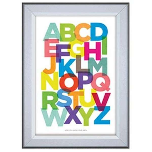 Klikramme med 42mm aluminium Security Frame profil, sølv - A2