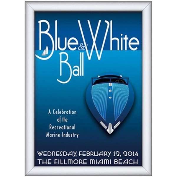 Klikramme med 25mm aluminium Security Frame profil, sølv - A1