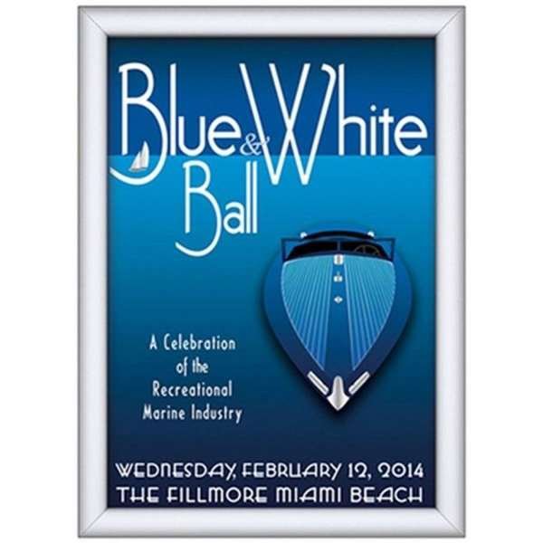 Klikramme med 25mm aluminium Security Frame profil, sølv - A2