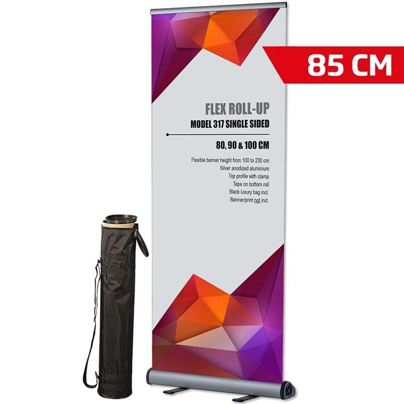 Flex Roll-up kassette, enkeltsidet, 85 x 100-230 cm, inkl. taske
