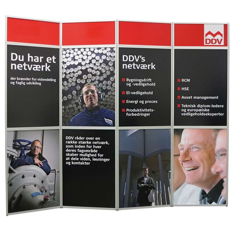 Expo Wall messevæg, 4 sektioner, 292 x 239 cm