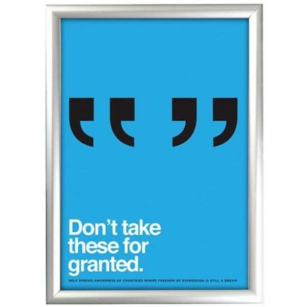 Window Alu Klikramme dobbeltsidet - 32 mm - 70x100 cm - sølv