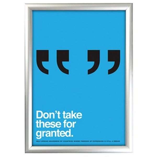 Window Alu Klikramme dobbeltsidet - 32 mm - 50x70 cm - sølv