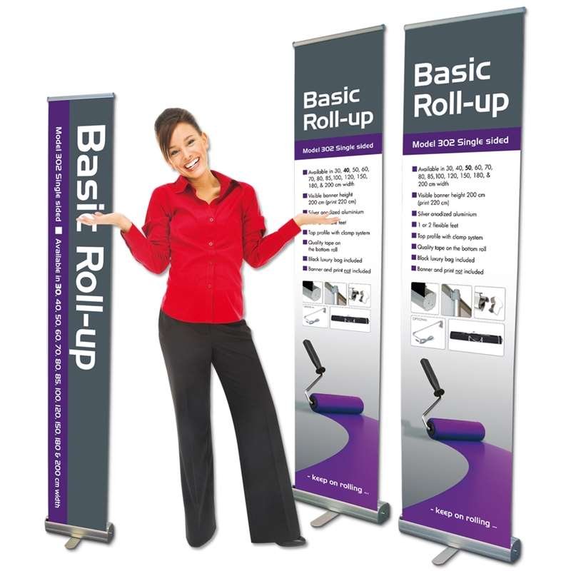 Basic Roll-up kassette, enkeltsidet, alu/sølv, 50 cm
