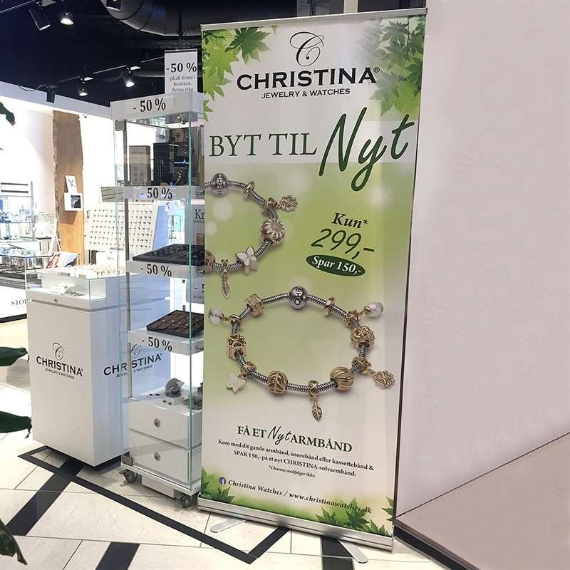 Basic Roll-up, enkeltsidet, alu/sølv, 80 cm