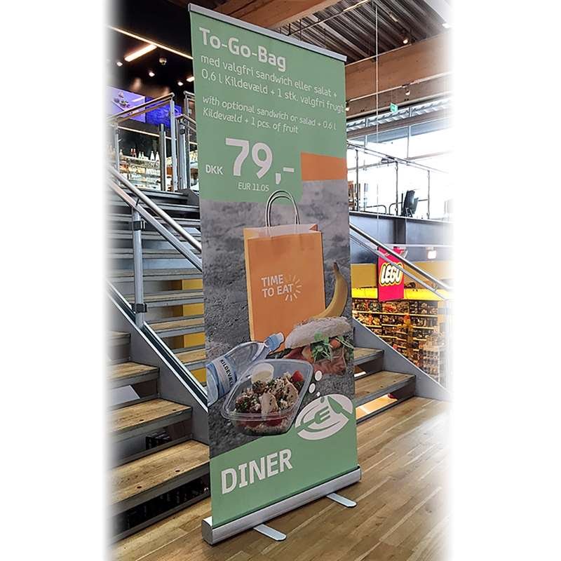 Budget Roll-up kassette, enkeltsidet, alu/sølv, 85 cm