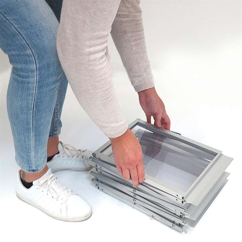 Flex Brochurestander, alu/sølv - 6 x A5