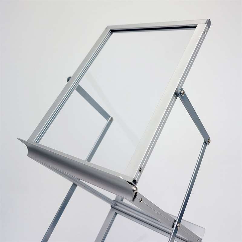 Flex Brochurestander, alu/sølv - 6 x A4