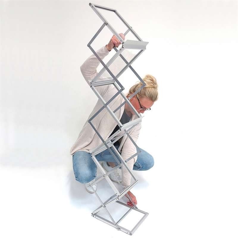 Flex Brochurestander, alu/sølv - 6 x A4