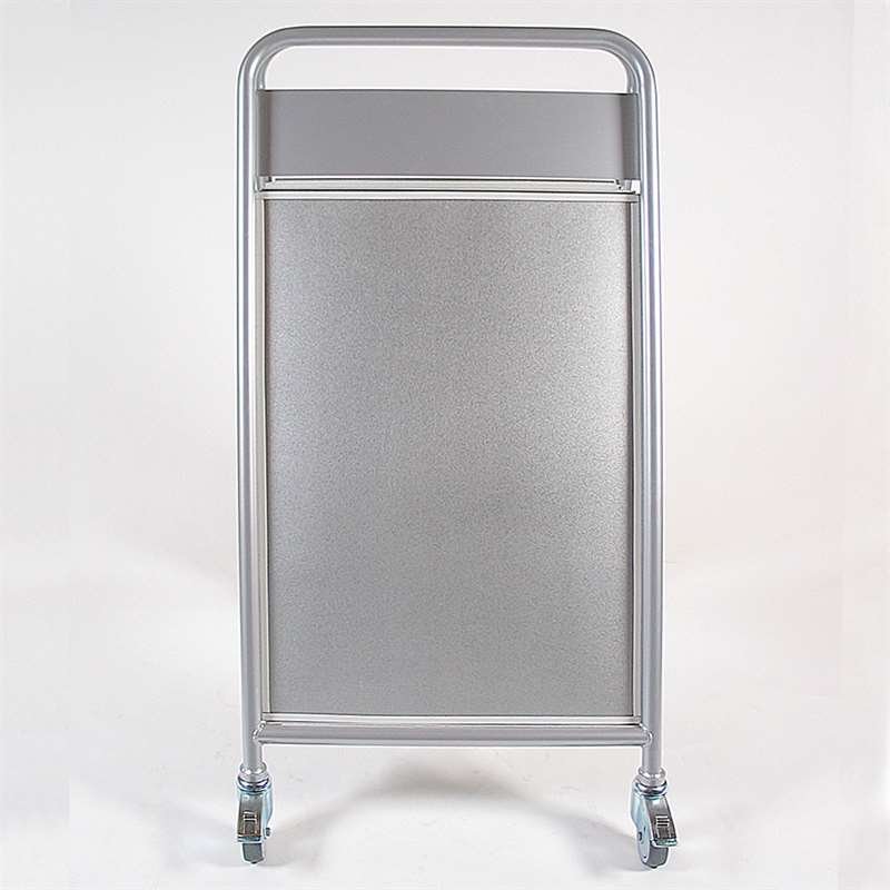 Expo Sign Lux Gadeskilt med logoplade og hjul - s&oslash;lv - 70 x 100 cm