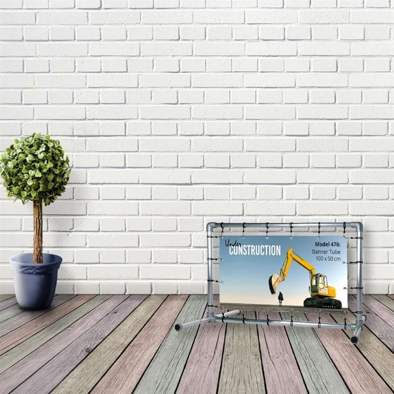 Bannerdisplay, udend&oslash;rs, Banner Tube Freestanding, alur&oslash;r 0, 3 mm &Oslash; 48 mm, 100 x 50 cm
